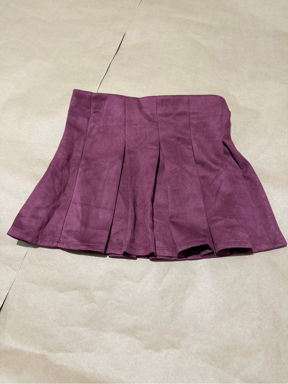 Shinestar Pleated Mini Skirt in Deep Plum